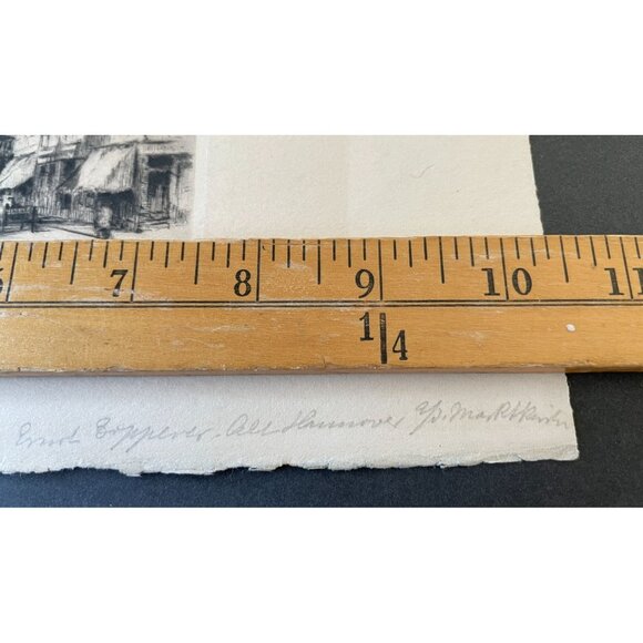 Ernst Zipperer Etching Of European Street Scene On Cream Paper - Picture 7 of 13